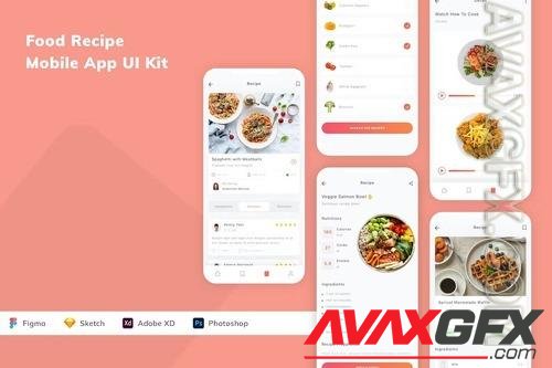 Food Recipe Mobile App UI Kit 6E9YA6J
