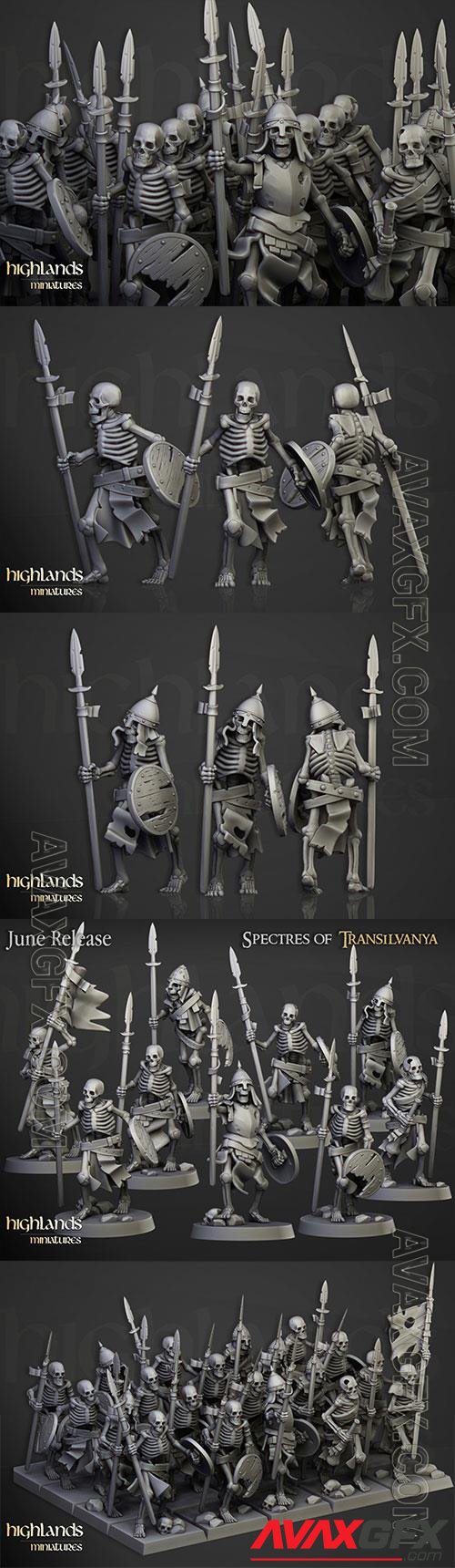 Skeleton Warriors Unit - Highlands Miniatures 3D Print