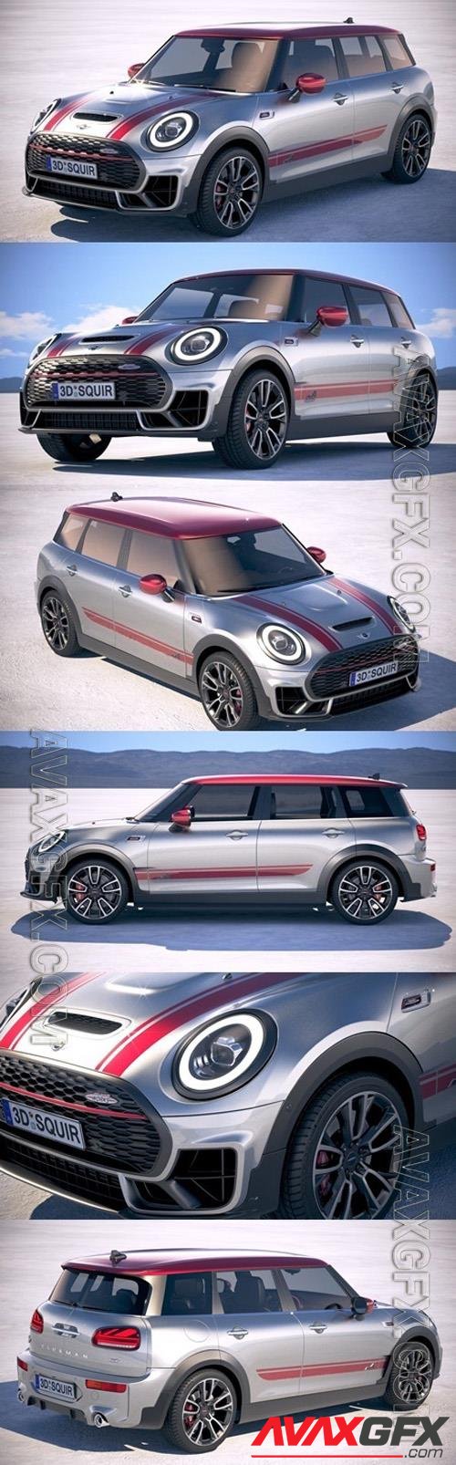 Mini Clubman JCW 2020 Porsche Macan Racer 3D Model