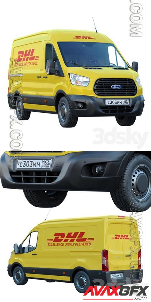 Ford Transit DHL 3D Model