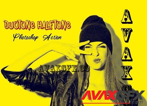 CreativeMarket - Duotone Halftone Photoshop Action - 7481628