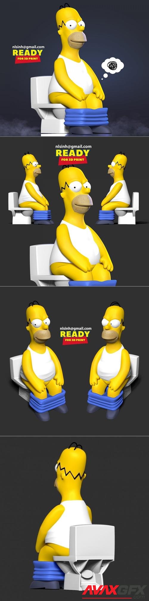Homer with a relaxing moment – 3D Print