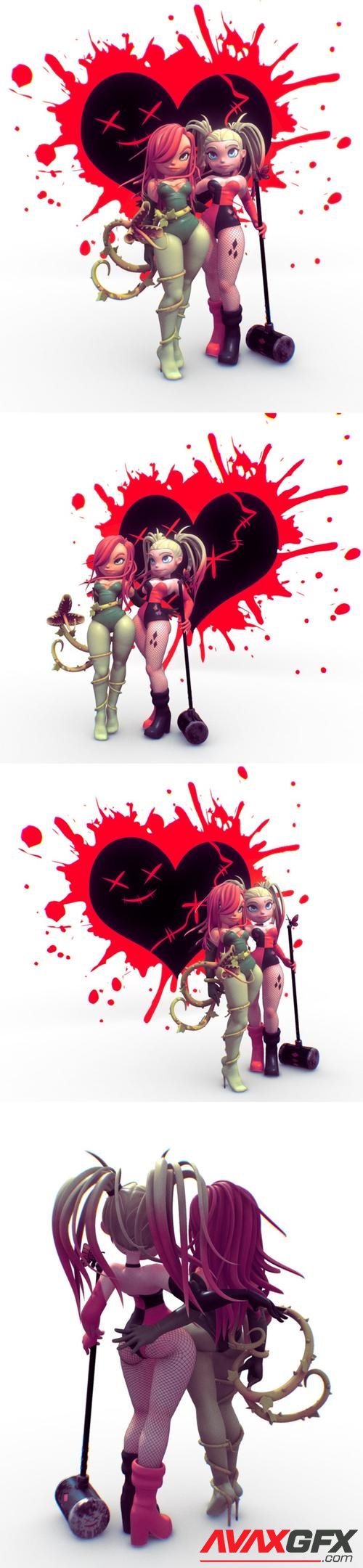 Poison Ivy and Harley Quinn - Bloody Duet – 3D Print