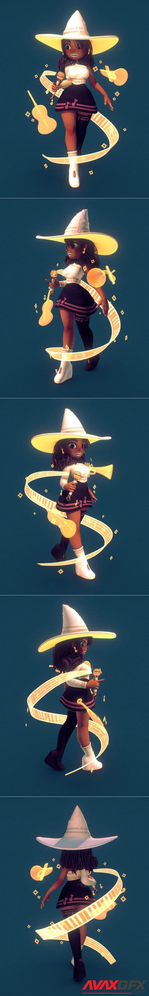 Jazmin - The music witch – 3D Print