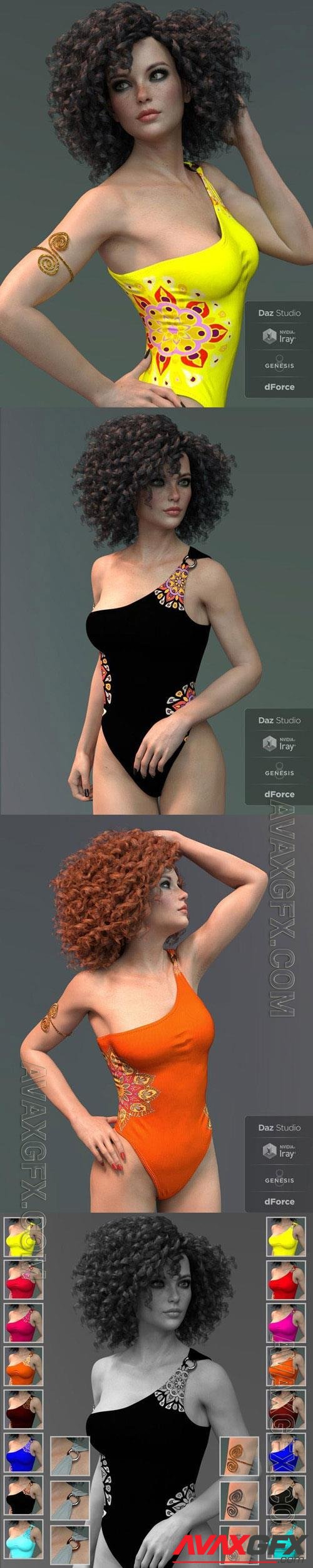 X-Fashion Mandala Swimsuit for Genesis 8 Female(s)