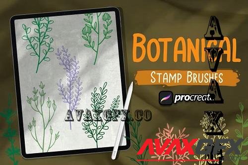 Botanical Leaf Brush Stamp Procreate