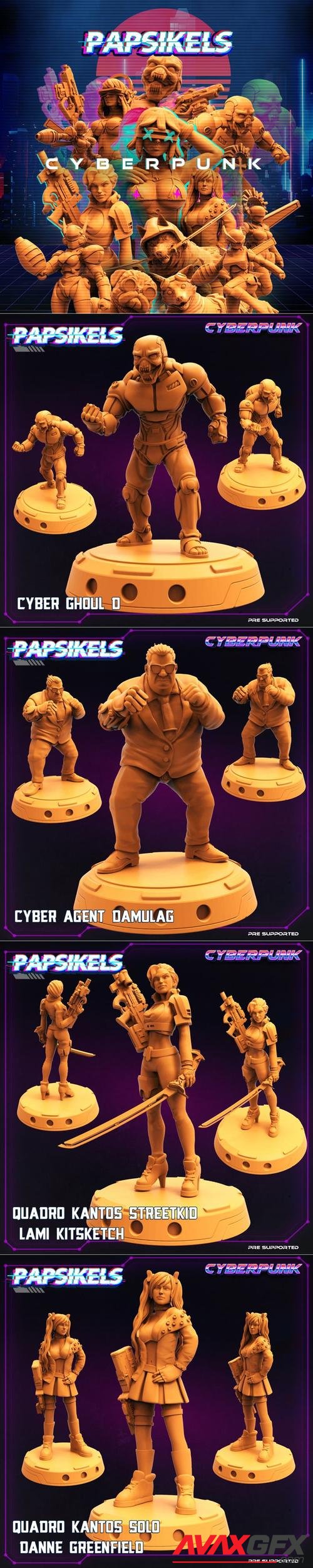 PapSikels Miniatures - Tribes - Cyberpunk Release February 2022 – 3D Print