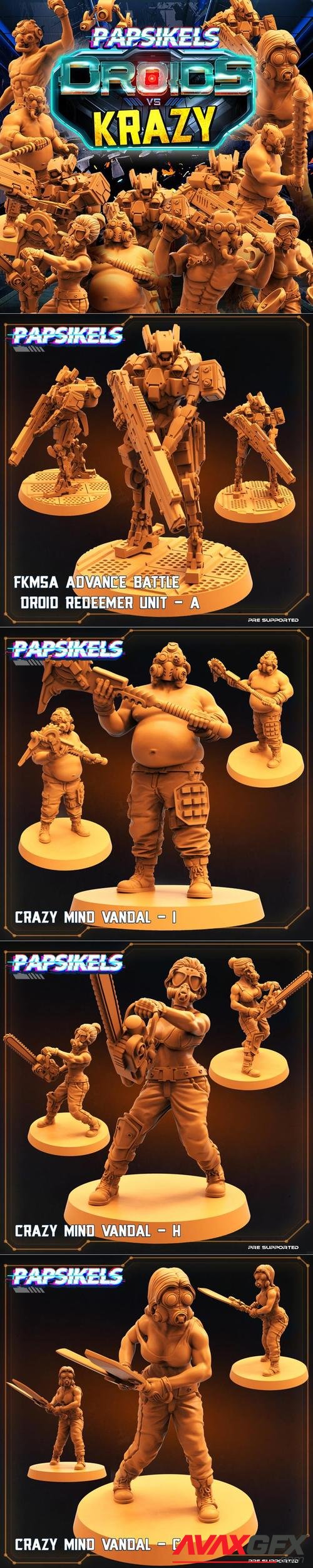 PapSikels Miniatures - Droids and Krazy March 2022 – 3D Print