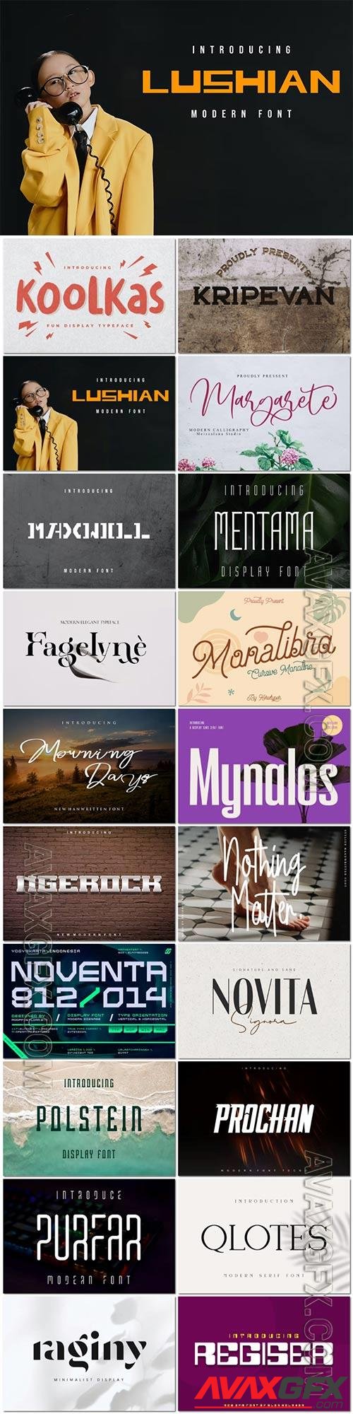 20 fonts exclusive collection for creativity and design vol 6 OTF