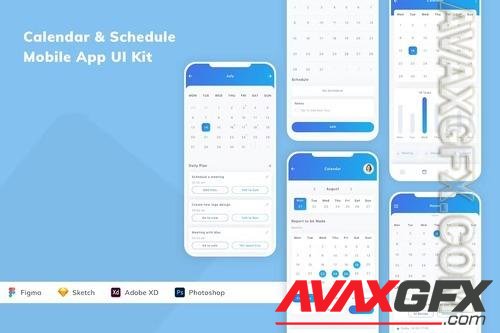Calendar and Schedule Mobile App UI Kit FW8JQY3