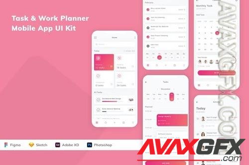 Task & Work Planner Mobile App UI Kit 52X2LB5