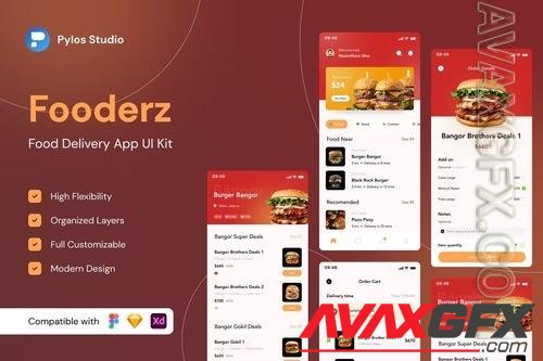 Fooderz - Food Delivery Mobile App UI Kits UCDNEY4