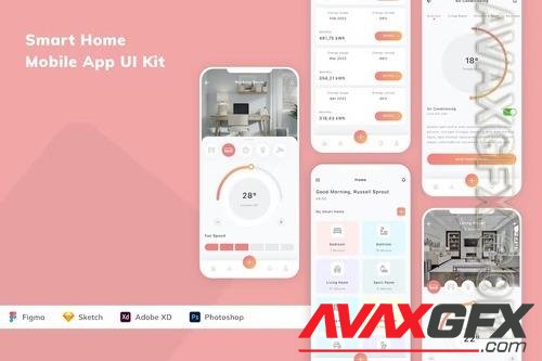 Smart Home Mobile App UI Kit G58T45W