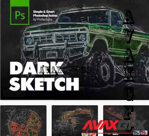 Dark Sketch Photoshop Action - RNG65DL