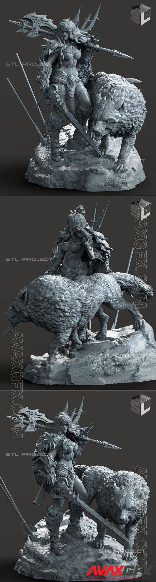 Barbarian and the Wolf 3D Print