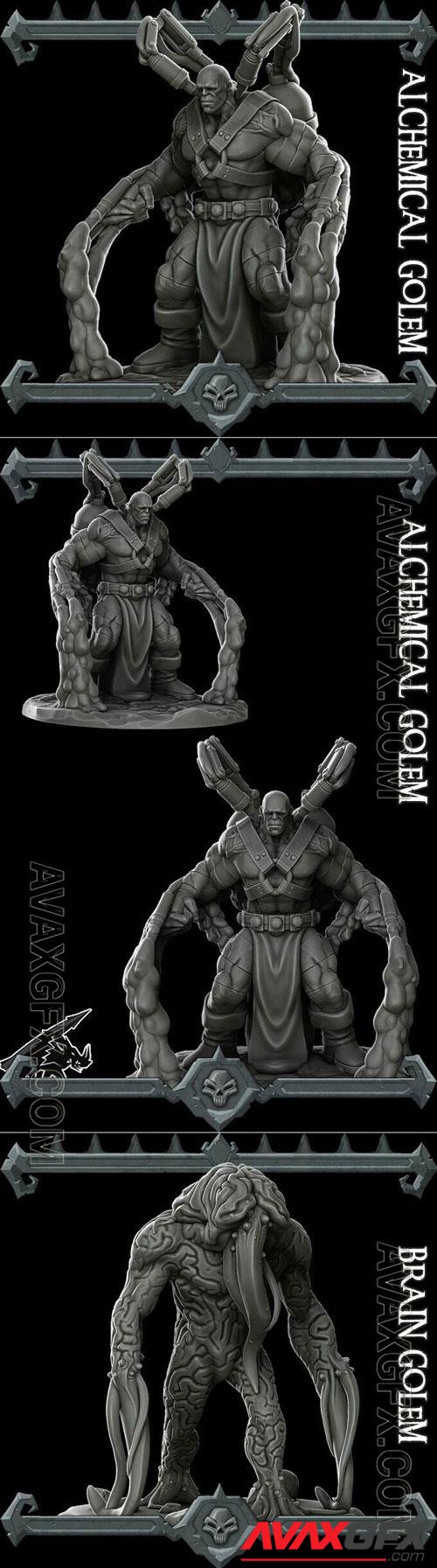 Alchemical Golem and Brain Golem 3D Print