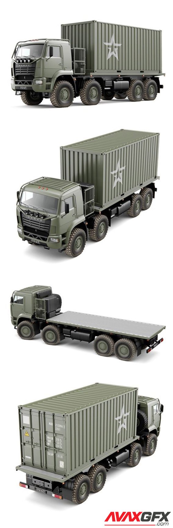 Truck KAMAZ 6560 Military 3D