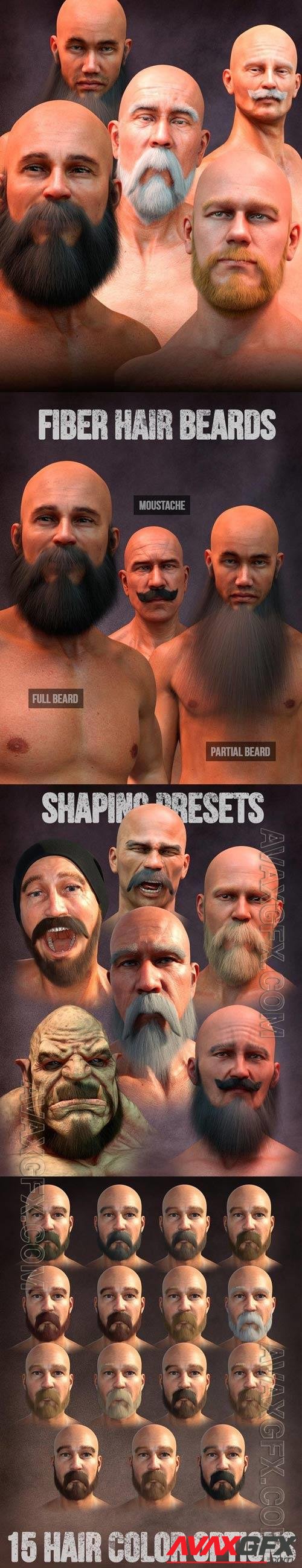 Long and Full Beards Set Hair for Genesis 8 Male