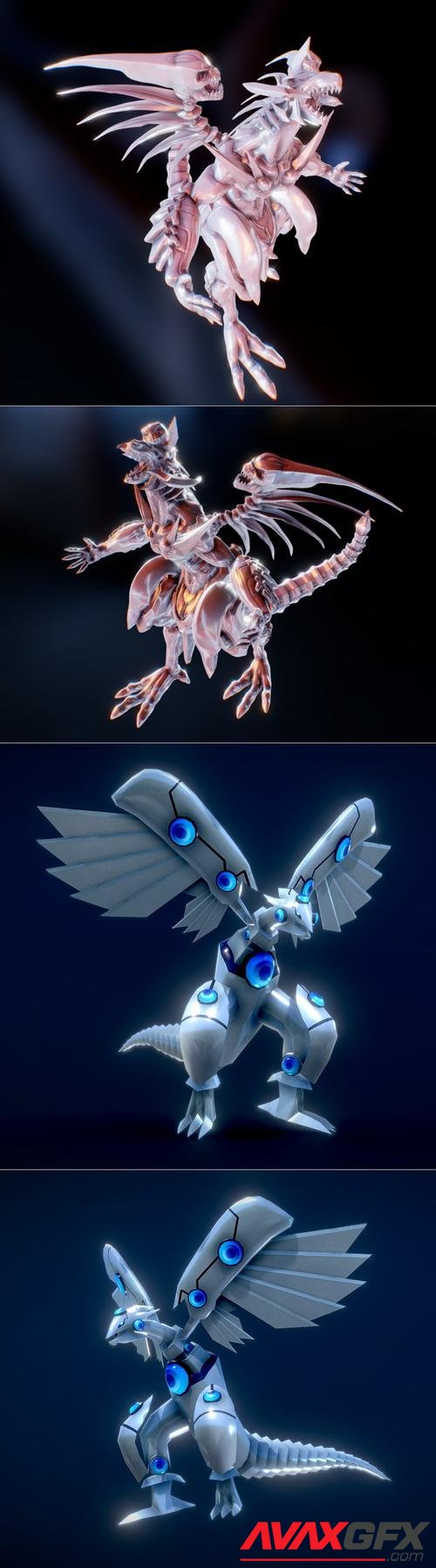 Neo Galaxy-Eyes Photon Dragon and Yu-Gi-Oh - Blue Eyes Shining Dragon – 3D Print