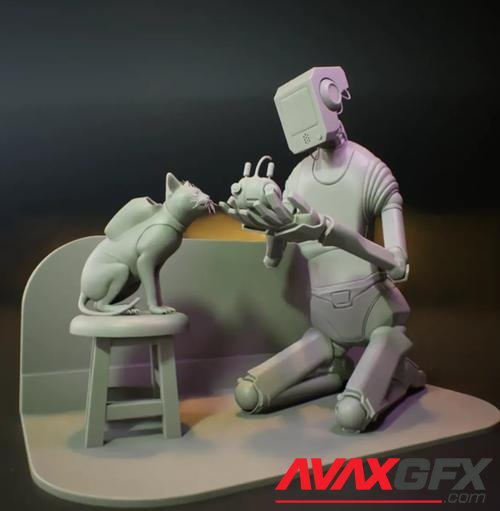 Stray Diorama – 3D Print