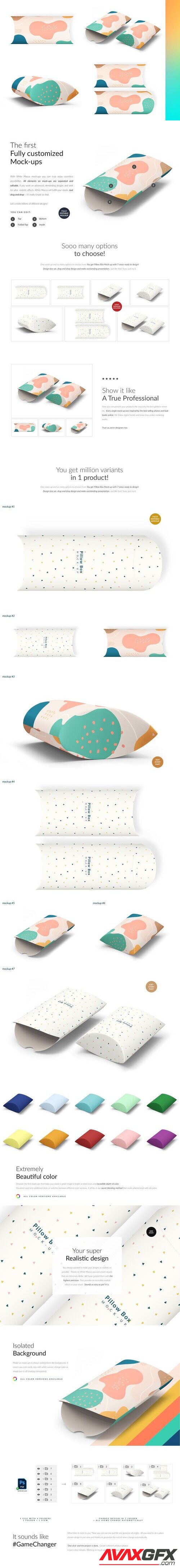 CreativeMarket - Pillow Box 7xMock-ups 6637746