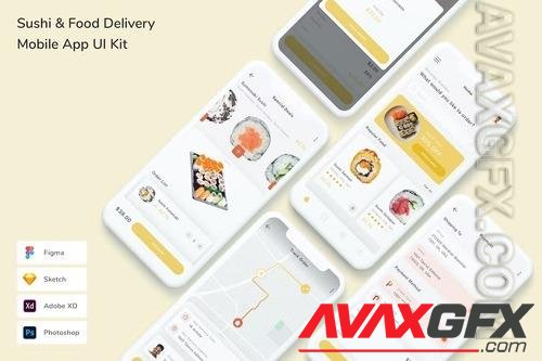 Sushi & Food Delivery Mobile App UI Kit VW2NPSK