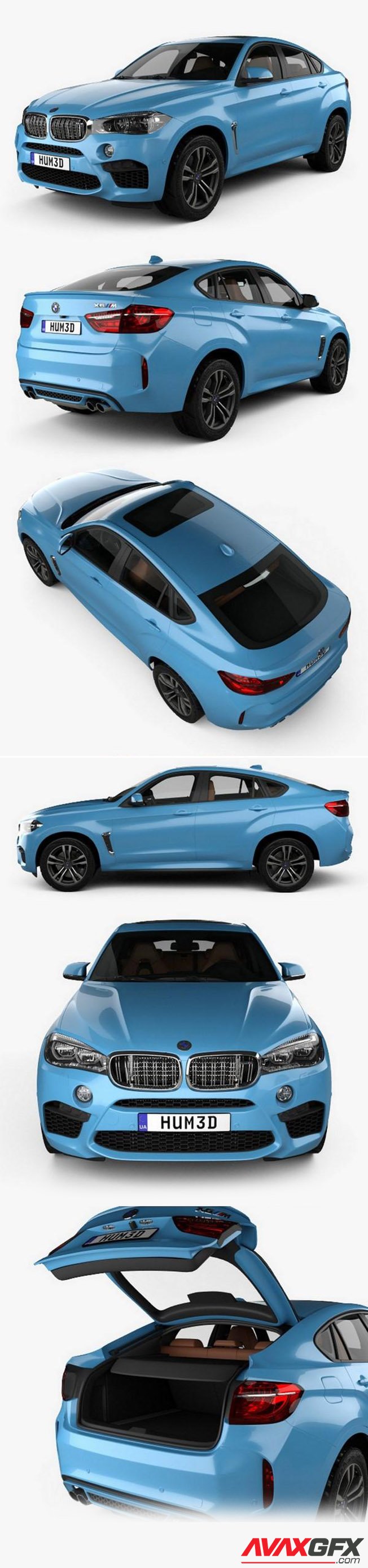 BMW X6 M with HQ interior 2017 3D