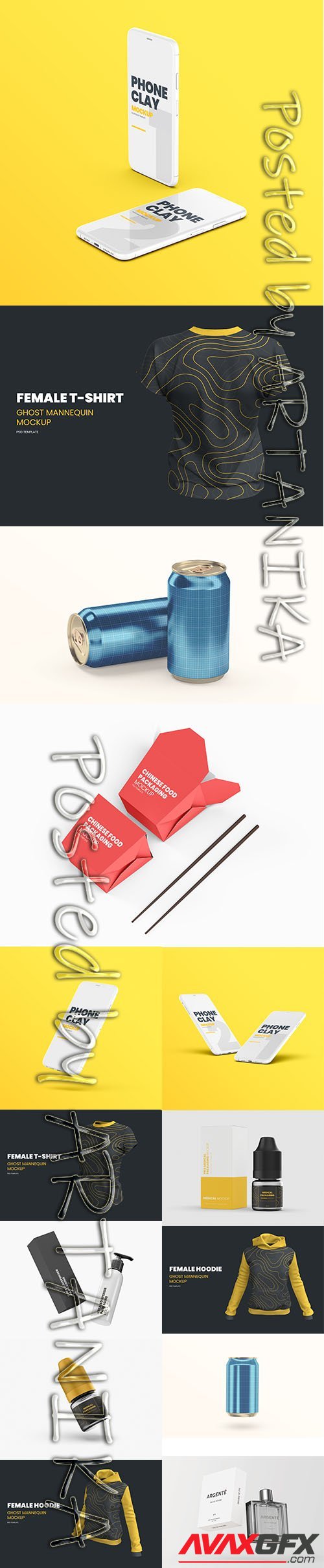Bundle of 14 Different PSD Mockups Template