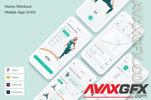 Home Workout Mobile App UI Kit KVKJ2K6