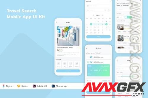 Travel Search Mobile App UI Kit 2L3VTJR