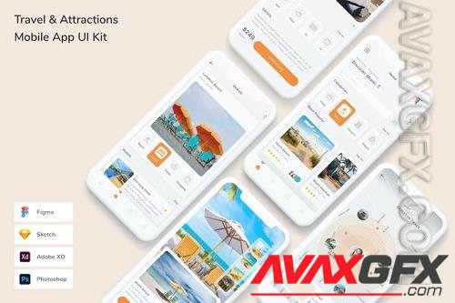 Travel & Attractions Mobile App UI Kit HD6368Z