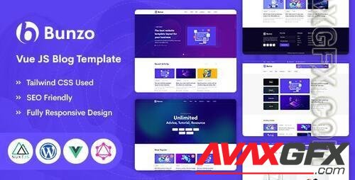 Bunzo - VUE JS Blog Template 37829800