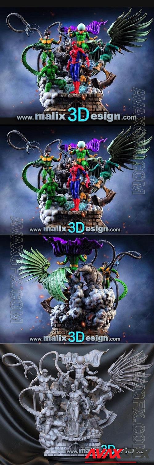 Sinister Six Spider-Man Diorama 3D Print