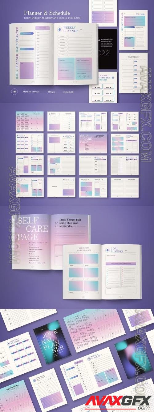 Aesthetic Yearly Planner Journal & Schedule WN3J6ER