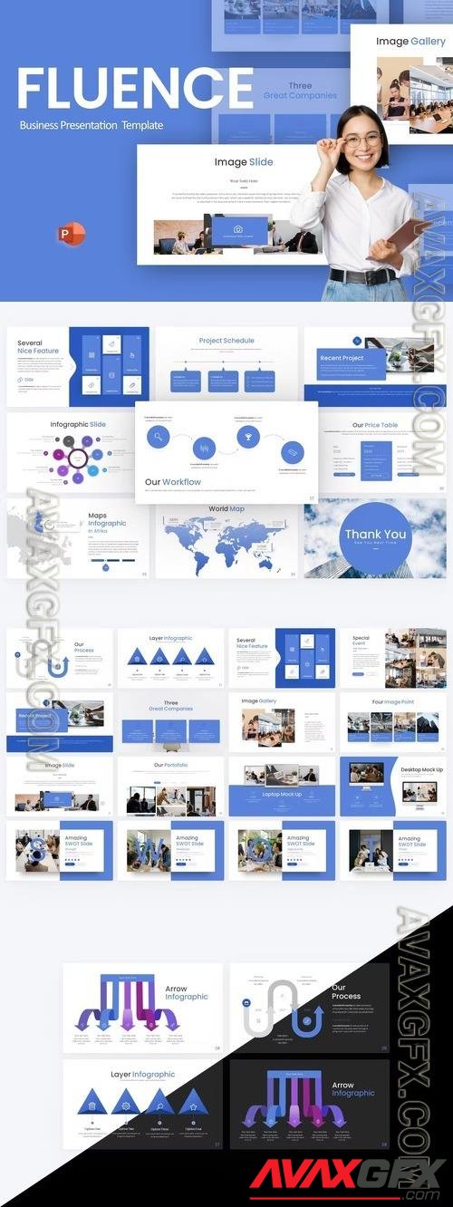 Fluence Blue Professional Business PowerPoint