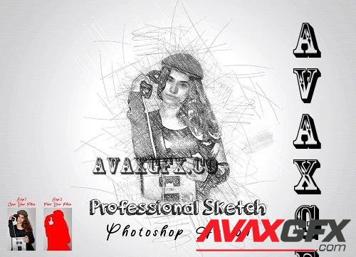 Professional Sketch Photoshop Action - 7513772