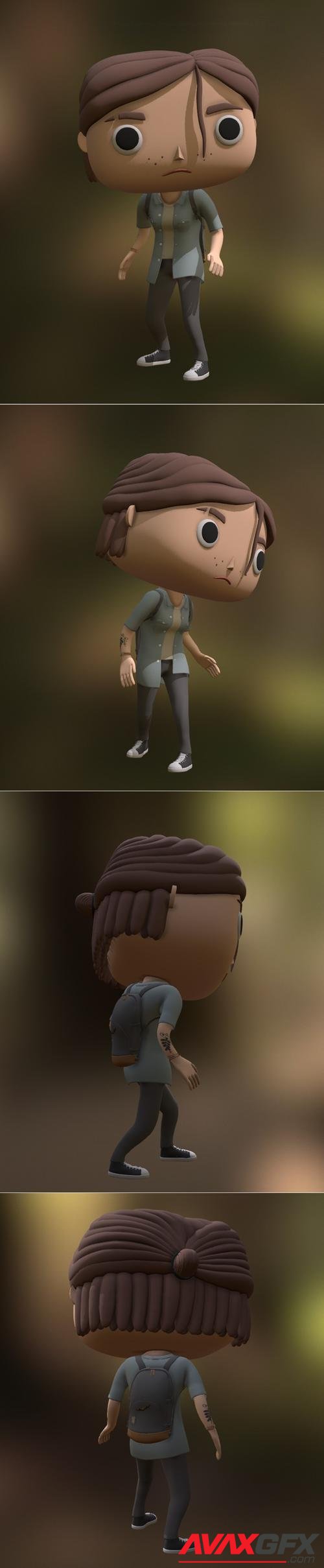 Ellie Stylized Last Of Us Part II High Poly – 3D Print