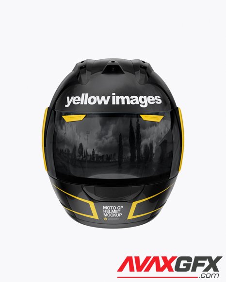 Moto GP Helmet Mockup - Front View 24958 Layered TIF
