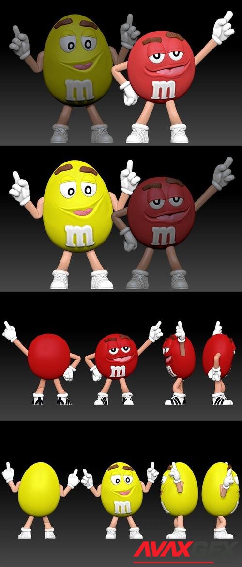 Rouge and Jaune M&M's – 3D Print