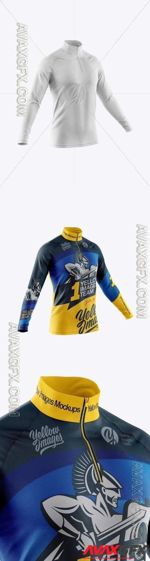 Men's Cycling Jersey With Long Sleeve Mockup - Half Side View 32975