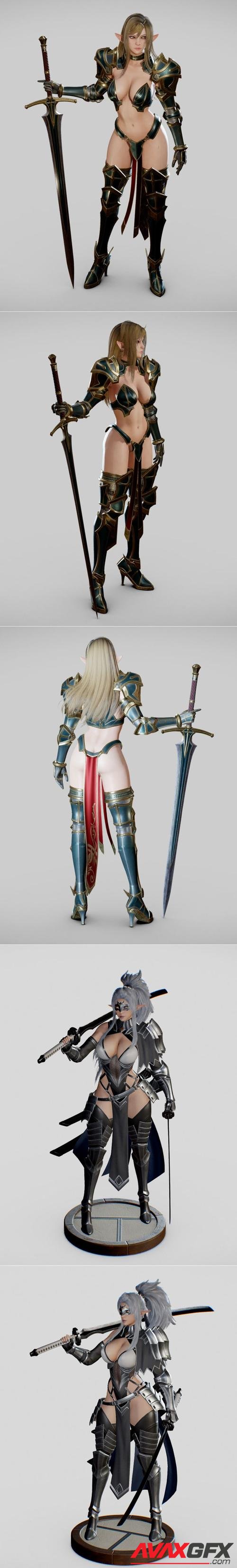 Elf Swordmaster and Dark Elf Blader – 3D Print