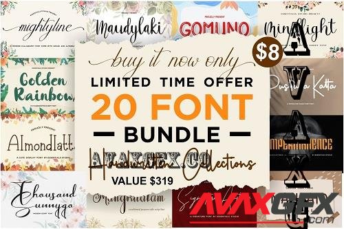 The Wonderful Font Bundle 20 Fonts - 2053391