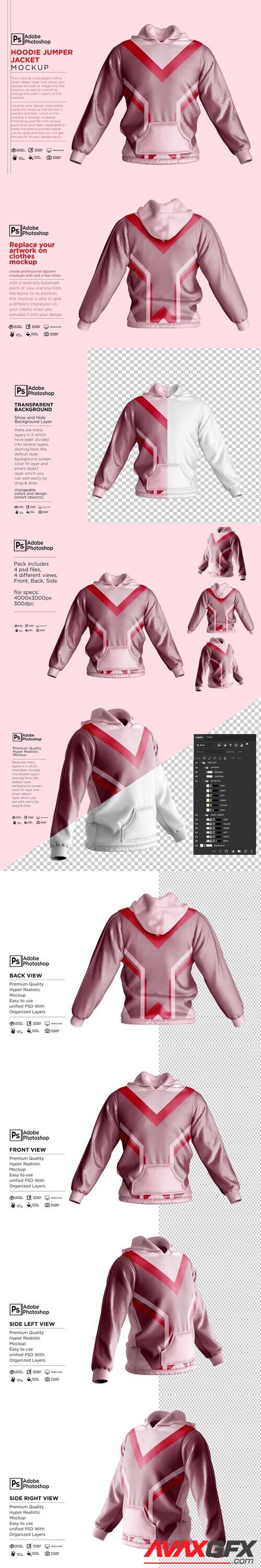 CreativeMarket - Hoodie Jumper Jacket Mockup 7357179