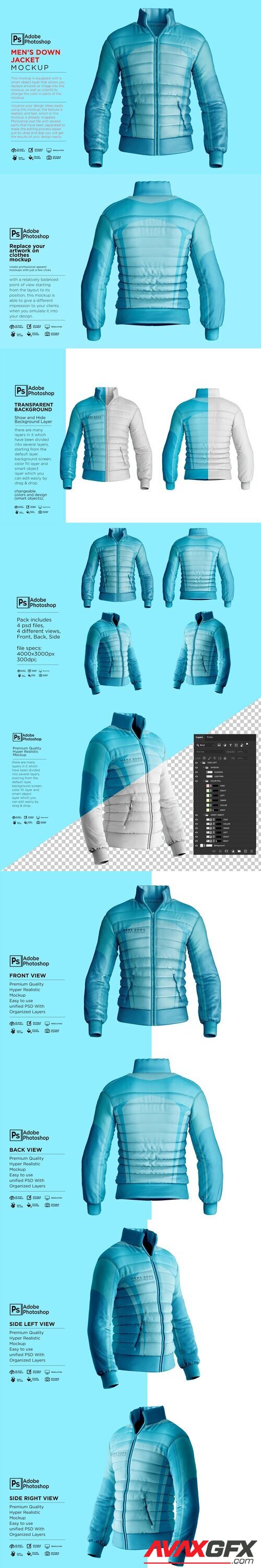 CreativeMarket - Men's Downs Jacket Mockup 7361047 