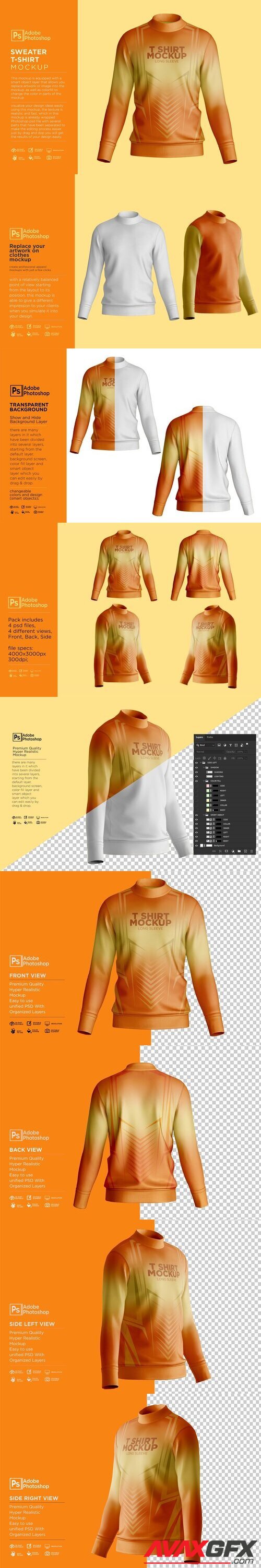 CreativeMarket - Sweater T-Shirt Mockup 7361809