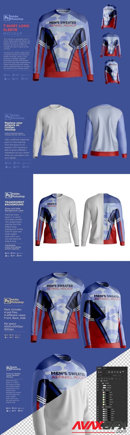 CreativeMarket - T-Shirt Long Sleeve Mockup 7364955