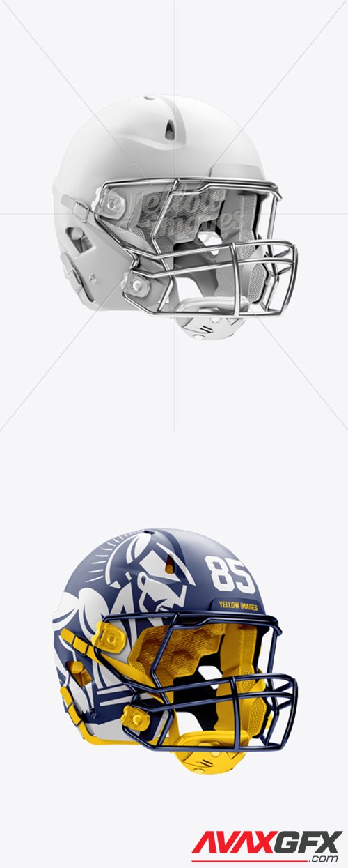 Matte American Football Helmet Mockup - Halfside View 11999