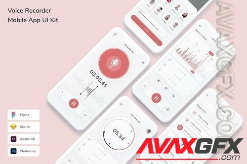 Voice Recorder Mobile App UI Kit 435NF3X