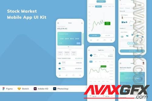 Stock Market Mobile App UI Kit 9BHD4X5