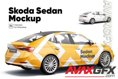 Skoda Octavia Sedan Mockup